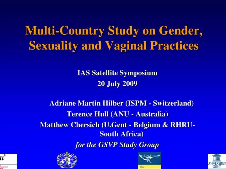 multi country study on gender sexuality and vaginal practices