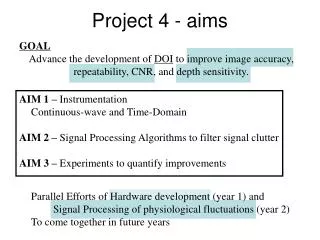 Project 4 - aims