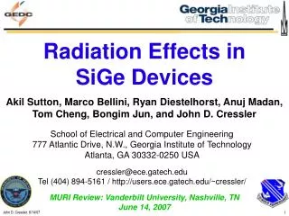 Radiation Effects in SiGe Devices