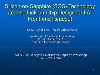 Silicon-on-Sapphire (SOS) Technology and the Link-on-Chip Design for LAr Front-end Readout