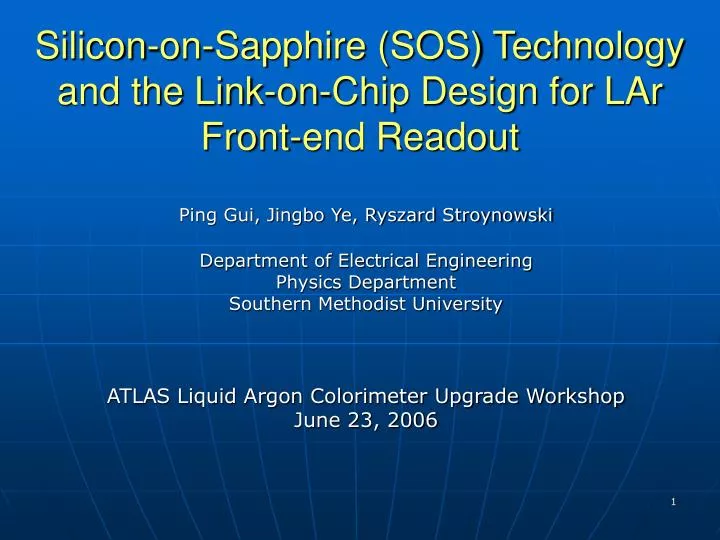 silicon on sapphire sos technology and the link on chip design for lar front end readout