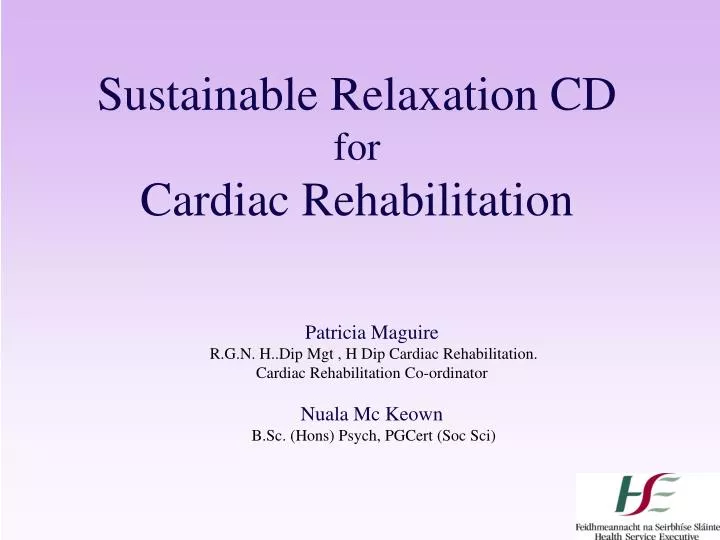sustainable relaxation cd for cardiac rehabilitation