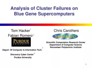 Analysis of Cluster Failures on Blue Gene Supercomputers
