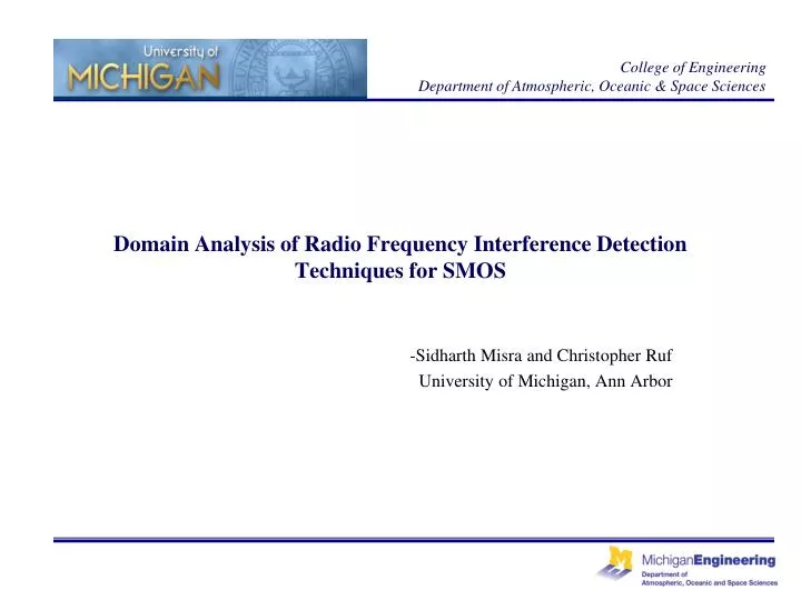 domain analysis of radio frequency interference detection techniques for smos