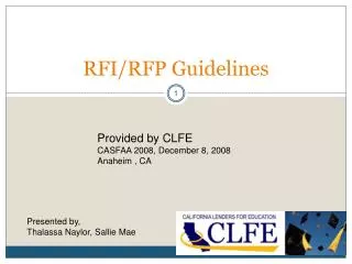 RFI/RFP Guidelines