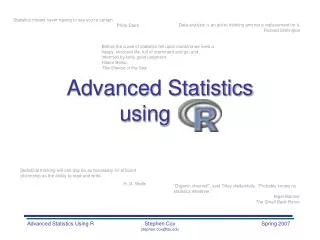 Advanced Statistics using .