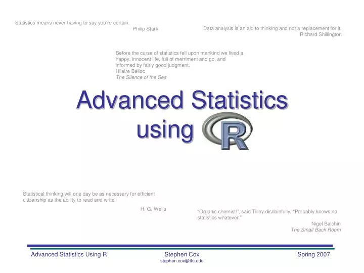 advanced statistics using