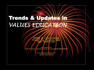 Trends &amp; Updates in VALUES EDUCATION