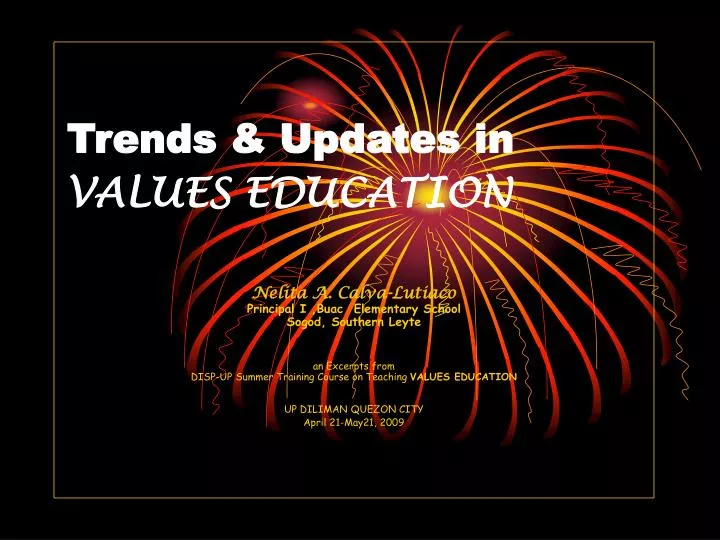 trends updates in values education