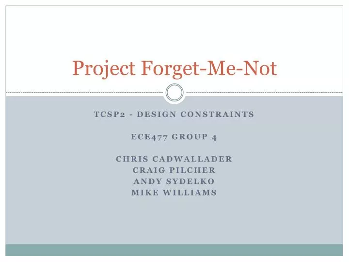 project forget me not
