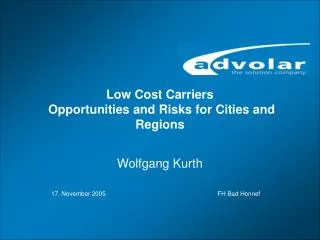 Low Cost Carriers Opportunities and Risks for Cities and Regions