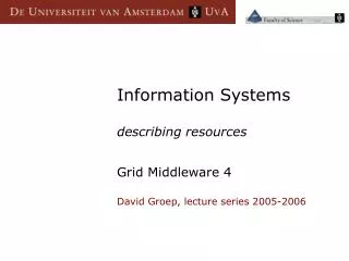 Information Systems describing resources