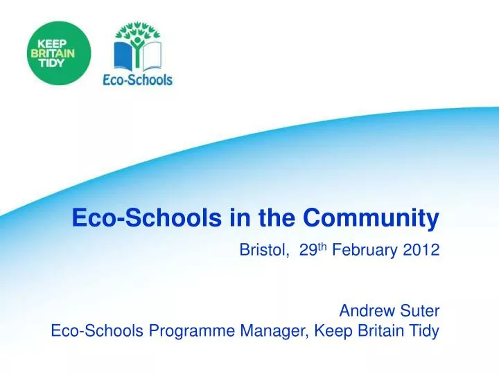 andrew suter eco schools programme manager keep britain tidy