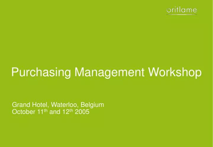 purchasing management workshop