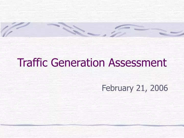 traffic generation assessment