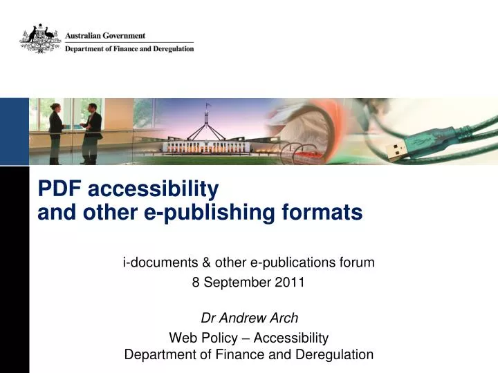 pdf accessibility and other e publishing formats