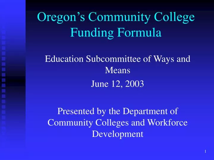 oregon s community college funding formula