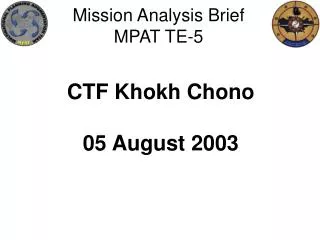 Mission Analysis Brief MPAT TE-5
