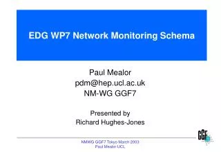 EDG WP7 Network Monitoring Schema