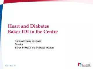 Heart and Diabetes Baker IDI in the Centre