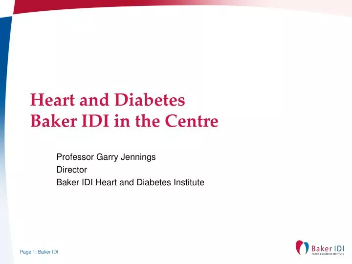 heart and diabetes baker idi in the centre