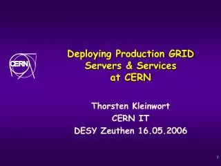 Deploying Production GRID Servers &amp; Services at CERN