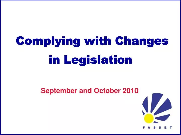 complying with changes in legislation