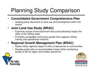 Planning Study Comparison