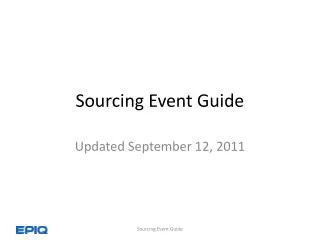 Sourcing Event Guide