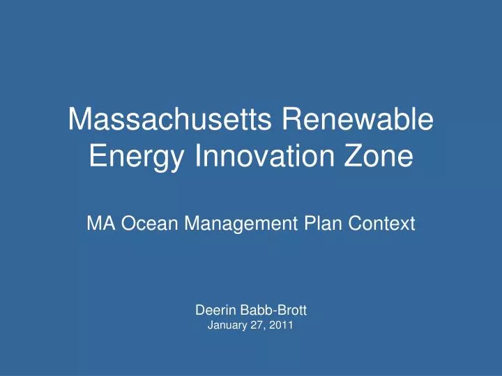 massachusetts renewable energy innovation zone