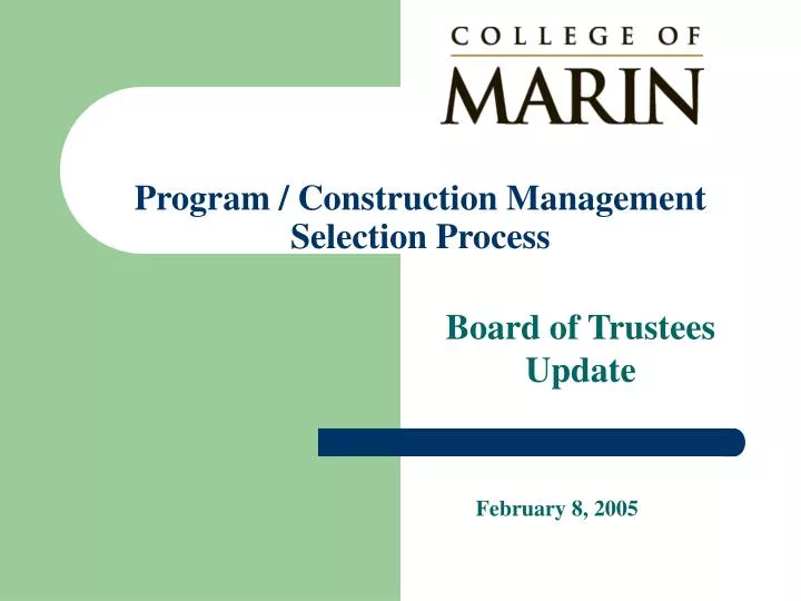 program construction management selection process