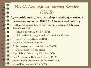 NASA Acquisition Internet Service (NAIS)