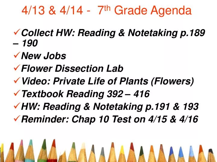 4 13 4 14 7 th grade agenda