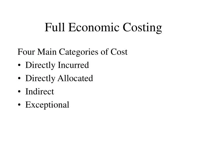 full economic costing