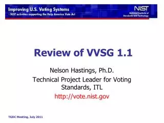 Review of VVSG 1.1