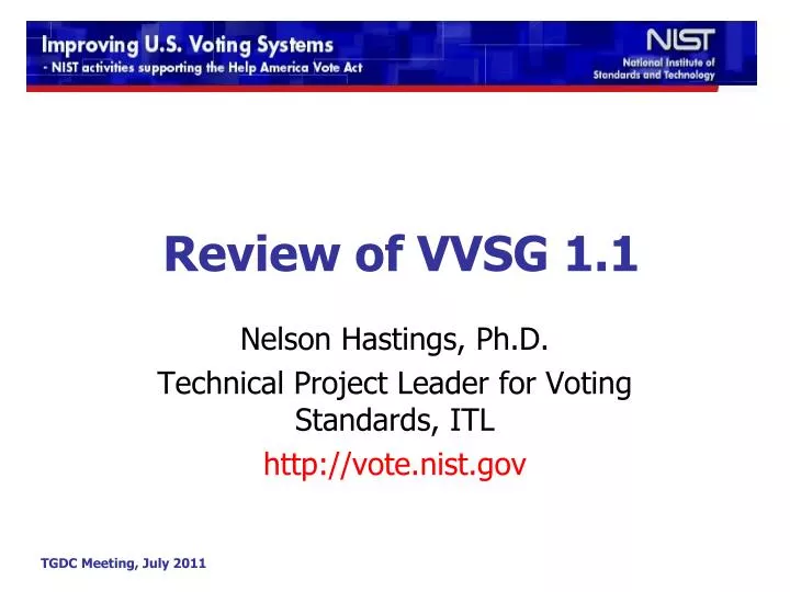 review of vvsg 1 1