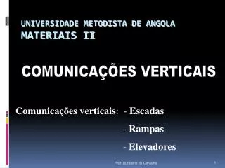 universidade metodista de angola materiais ii