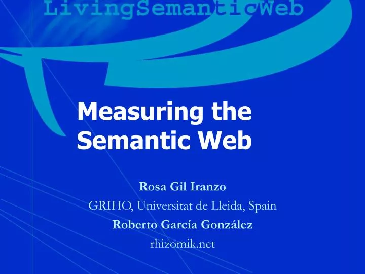 measuring the semantic web