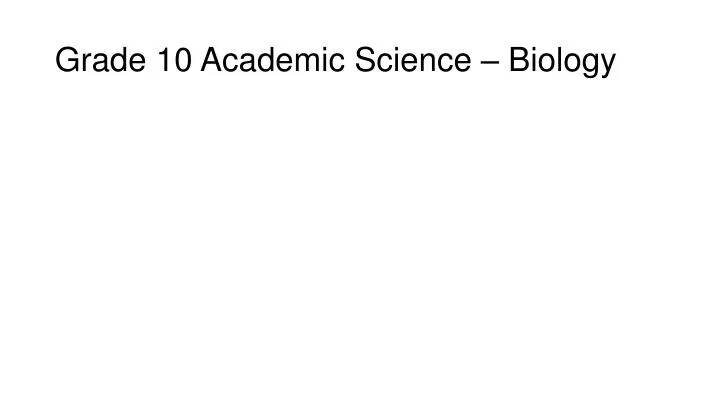 grade 10 academic science biology