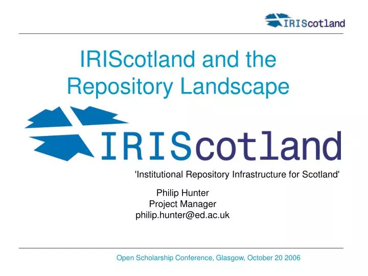 iriscotland and the repository landscape