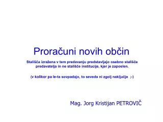 prora uni novih ob in