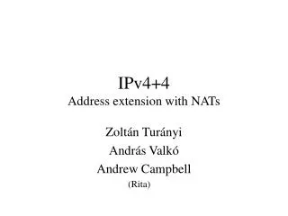 IPv4+4 Address extension with NATs