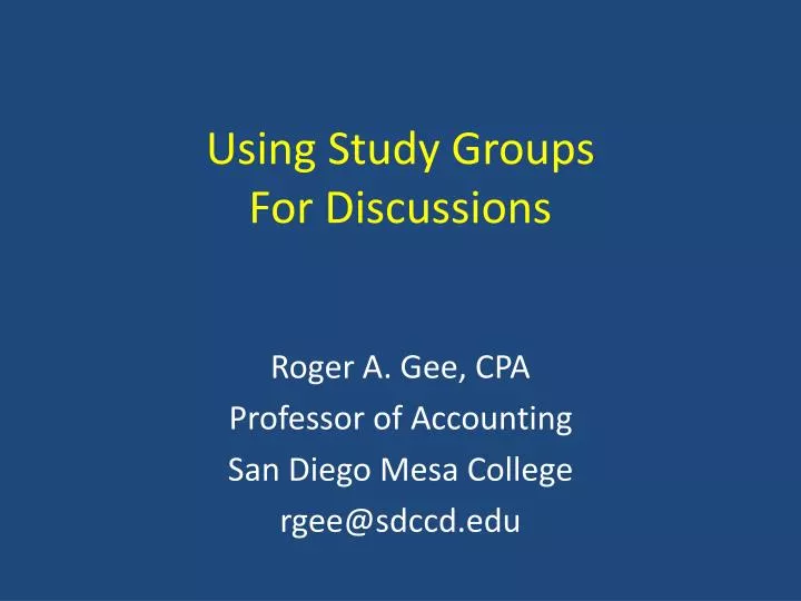 using study groups for discussions