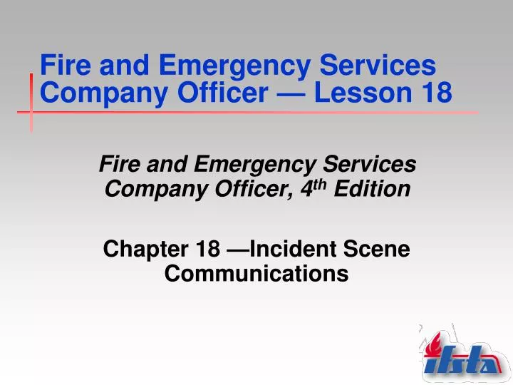fire and emergency services company officer lesson 18