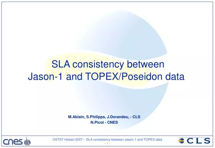 sla consistency between jason 1 and topex poseidon data