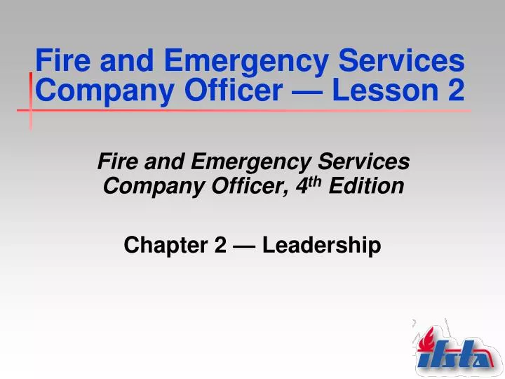 fire and emergency services company officer lesson 2
