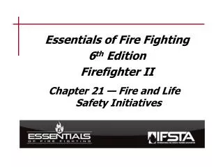 Essentials of Fire Fighting 6 th Edition Firefighter II