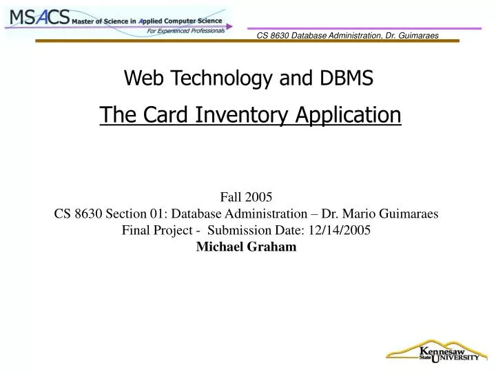web technology and dbms