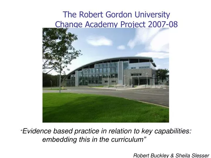 the robert gordon university change academy project 2007 08