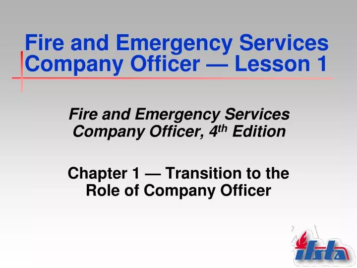 fire and emergency services company officer lesson 1